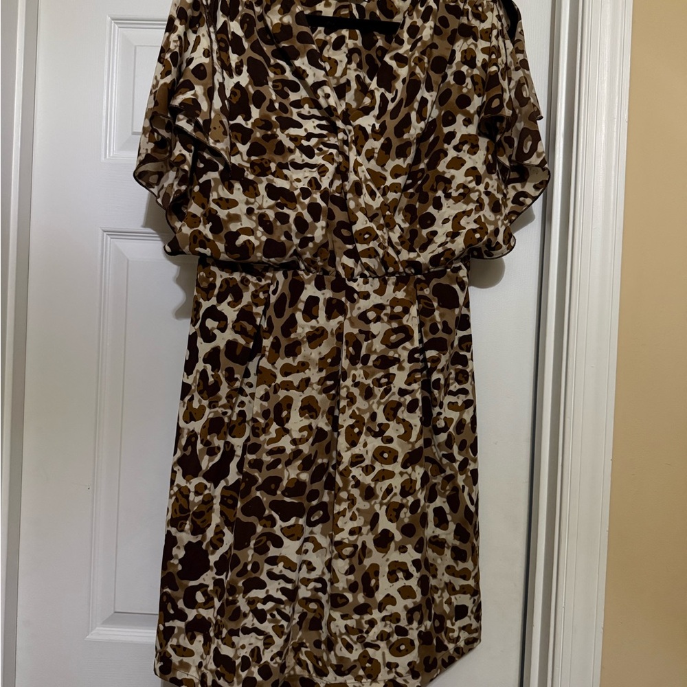 Calvin Klein Brown Leopard Print Dress